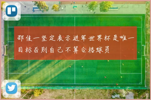 邵佳一坚定表示进军世界杯是唯一目标否则自己不算合格球员